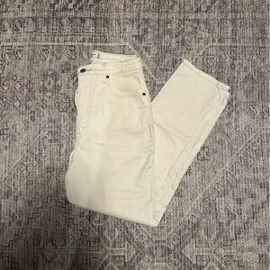 A&F Curve Love Ankle Straight Jeans, Cream, Long